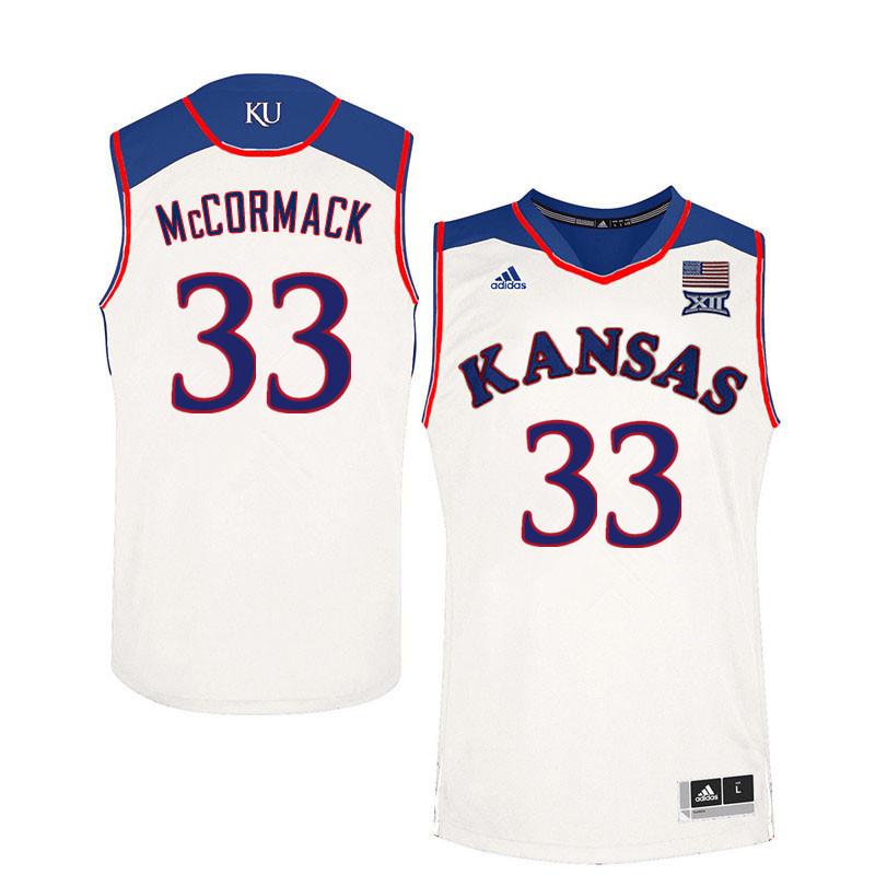 Men #33 David McCormack Kansas Jayhawks College Basketball Jerseys Sale-White